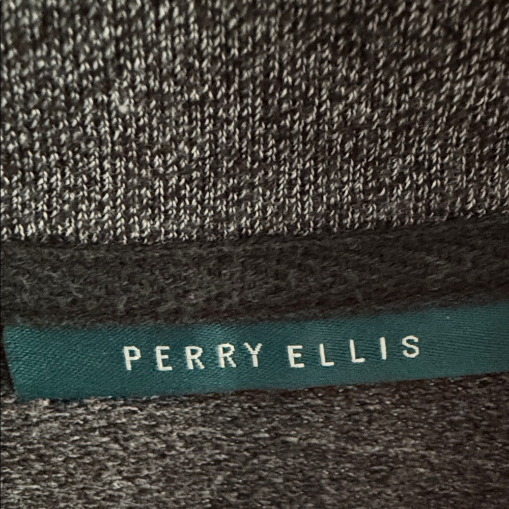 Perry Ellis Marled Knit Cardigan • 3XLT Charcoal Gray • Shawl Collar • GUC - Picture 2 of 8